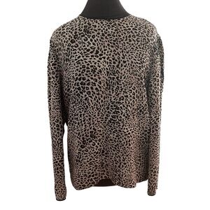 Dana Buchanan Silk Animal Print Blouse 14/Large